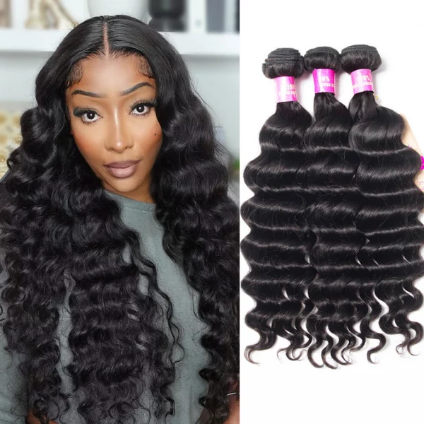 Tinashehair loose deep 3 bundles