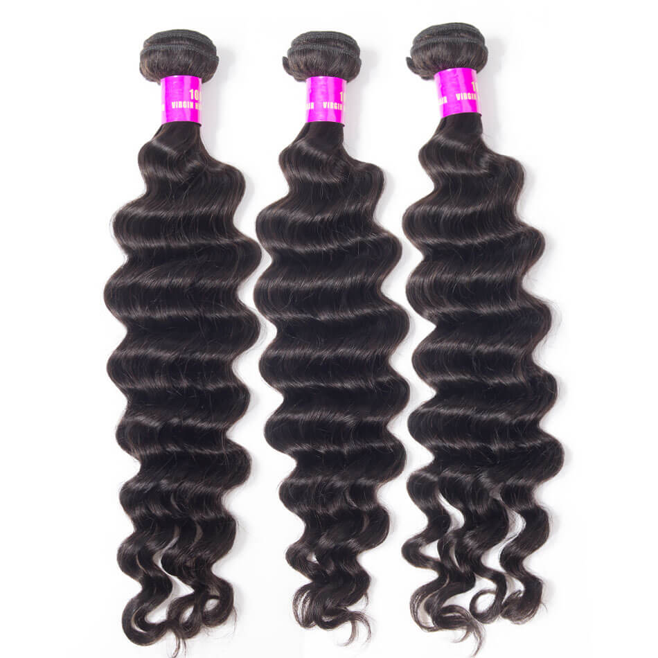 Malaysian Hair Loose Deep Wave 3 Bundles 100% Remy Virgin Hair Bundles Loose Deep Curly Weave Soft Human Hair