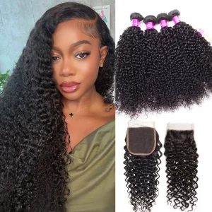Tinashe hair curly 4 bundles with closure