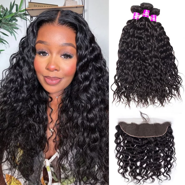Tinashe hair water wave with frontal