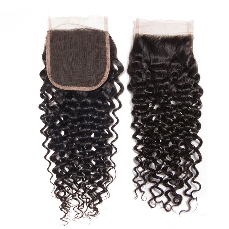 Tinashe Hair Lace Closure 4*4 Curly Wave Brazilian Curly Lace Closure Human Hair Extensions