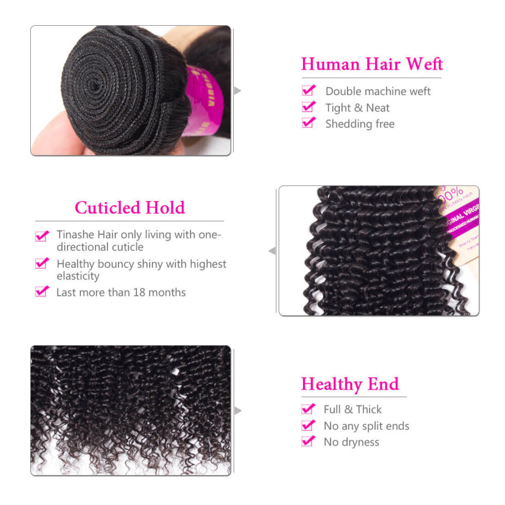 Brazilian Kinky Curly Virgin Hair 3 Bundles | Tinashehair