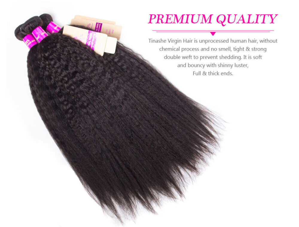 Kinky Straight Hair Brazilian Virgin Hair 3 Bundles | Tinashehair