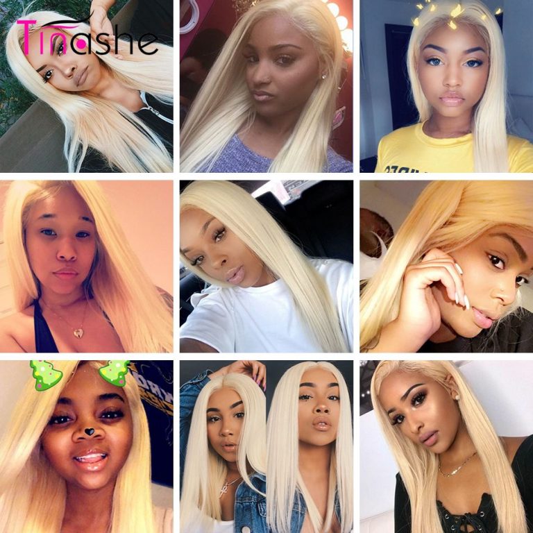 Brazilian Blonde Color Straight Hair 3 Bundle With Closure Tinashehair