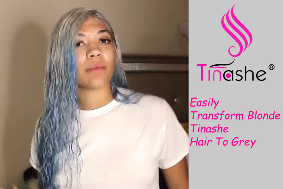 Easily transform blonde tinashe hair to grey