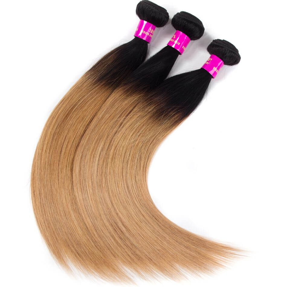 Straight Hair T1B/27 Color Honey Blonde Bundles Sale | Tinashehair