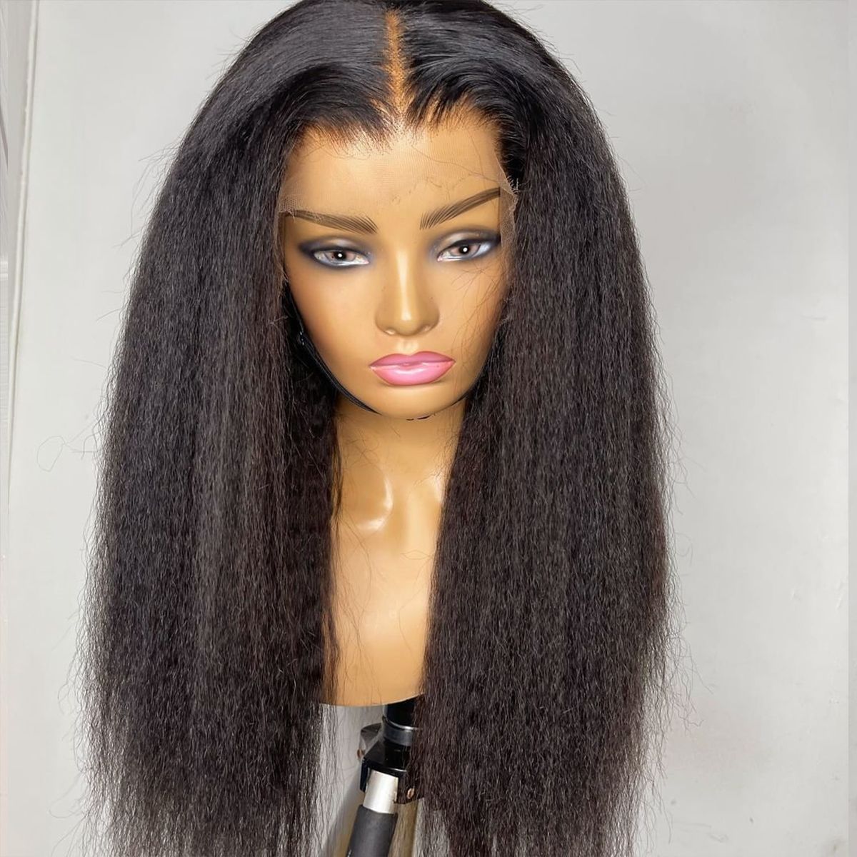 13×4 HD Kinky Straight Lace Front Wigs Yaki Human Hair Wigs 180% Density
