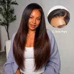 Tinashe hair ombre brown yaki straight wig with layers (1)