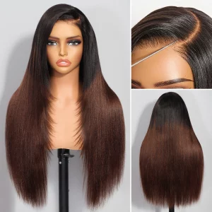 Tinashe hair ombre brown yaki straight wig with layers (2)