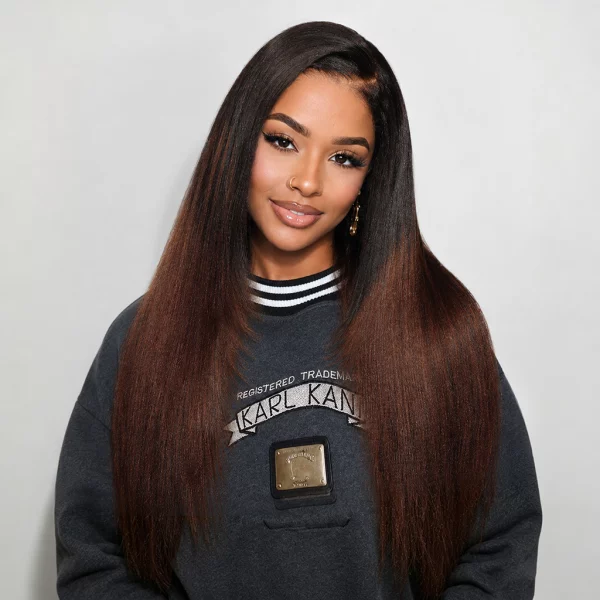 Tinashe hair ombre brown yaki straight wig with layers (4)