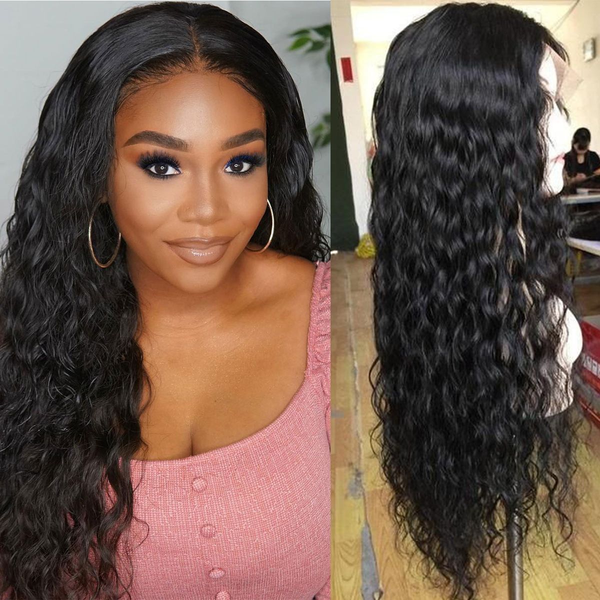 360 Lace Frontal Wigs Water Wave Human Hair Wigs Tinashehair 