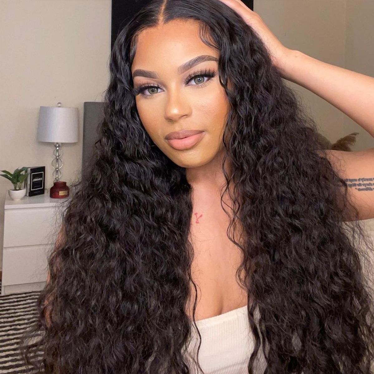 Water Wave Lace Front Wigs  6×6 Pre Plucked Wet and Wavy Lace Front Wigs for Full Head 180% Density