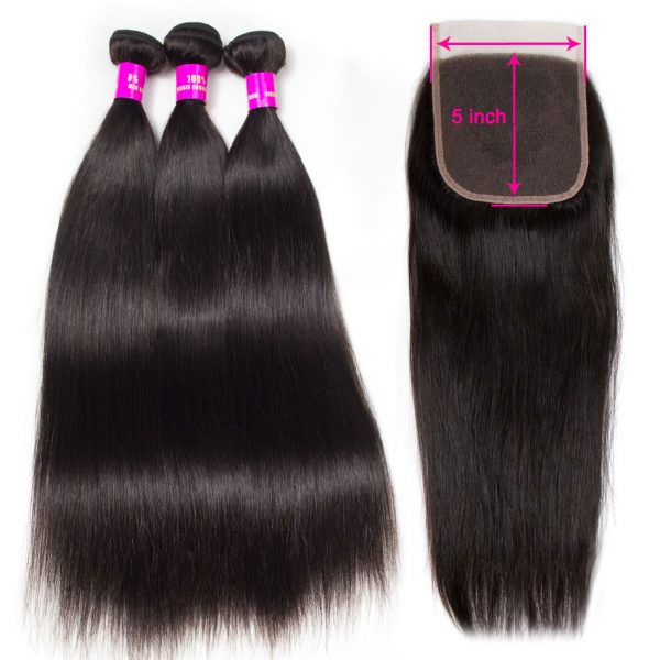 Tinashe hair straight hair bundles with 5x5 closure