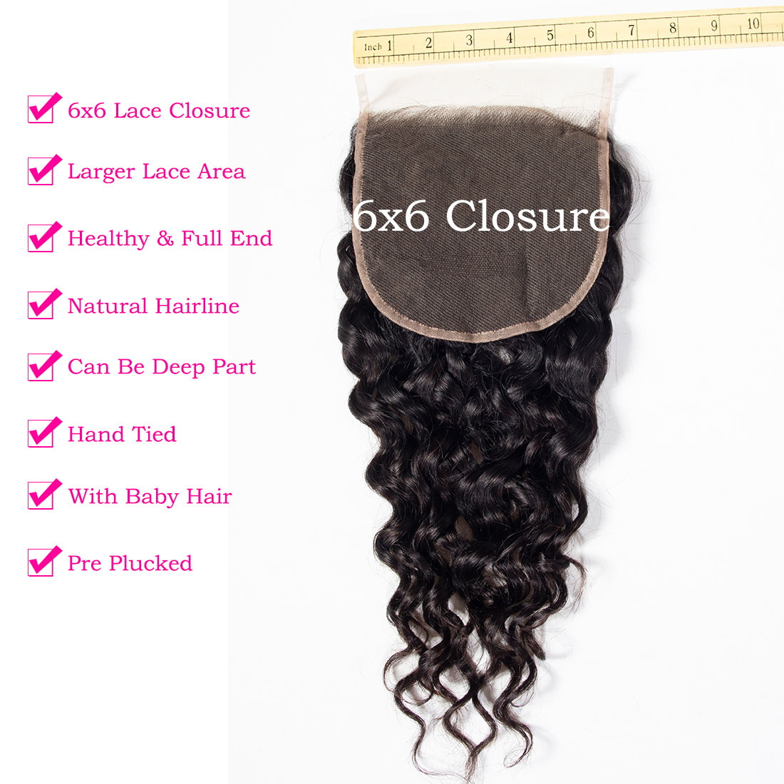 6×6 Water Wave Lace Closure