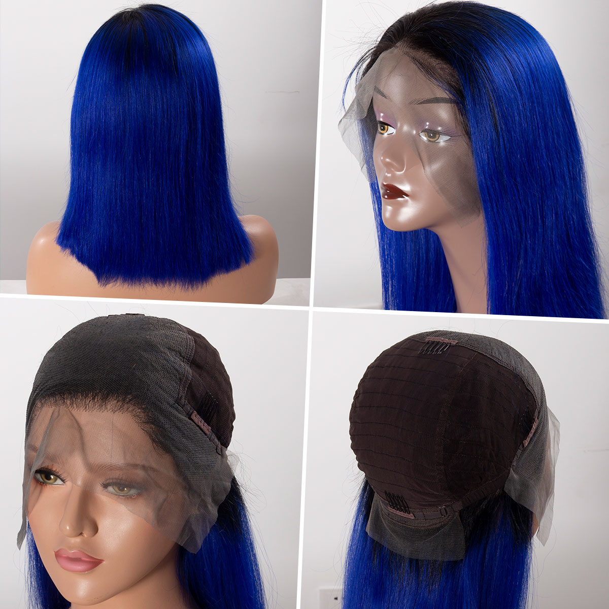 short blue bob wig