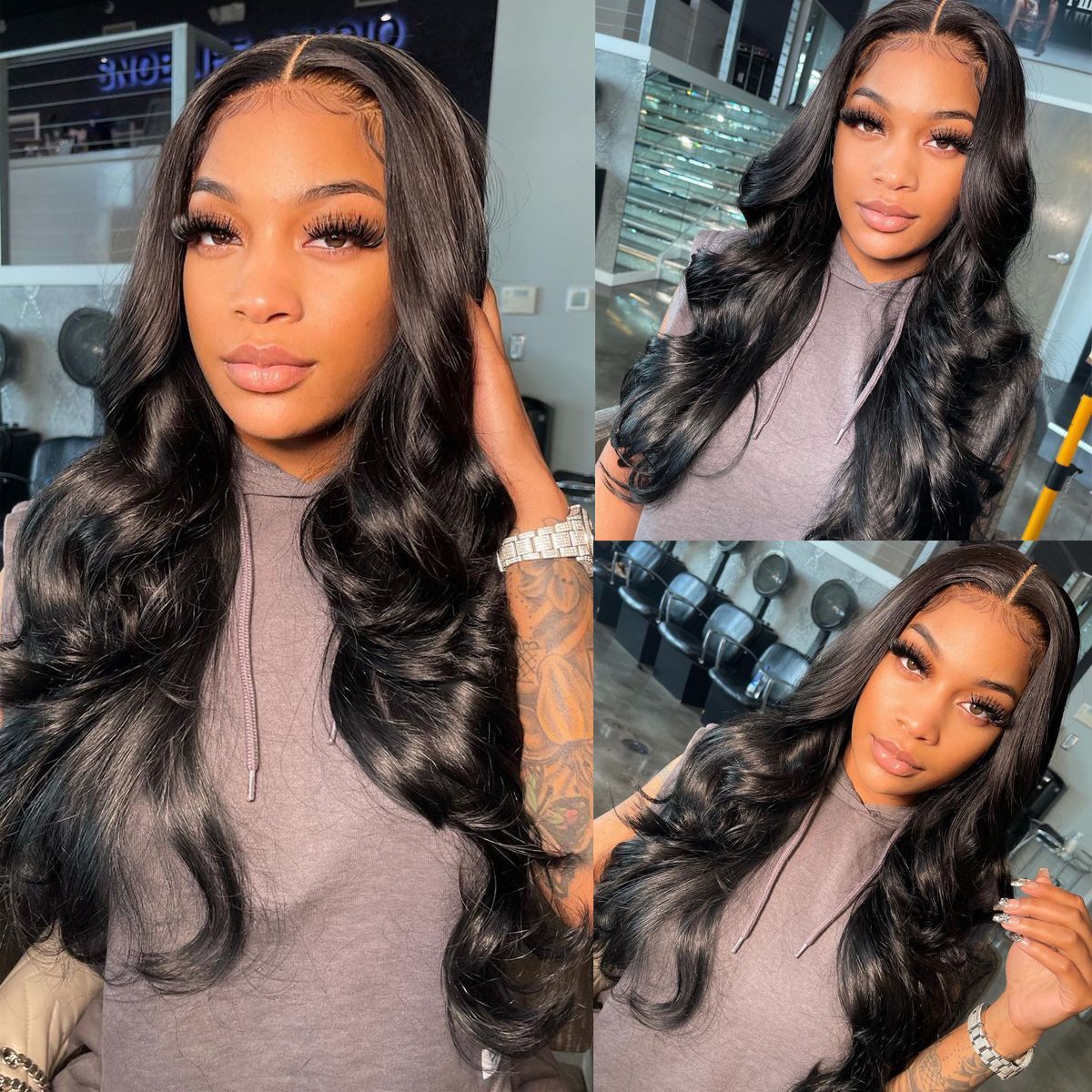 13×6 Lace Front Wig Body Wave Virgin Human Hair Wigs 180% Density