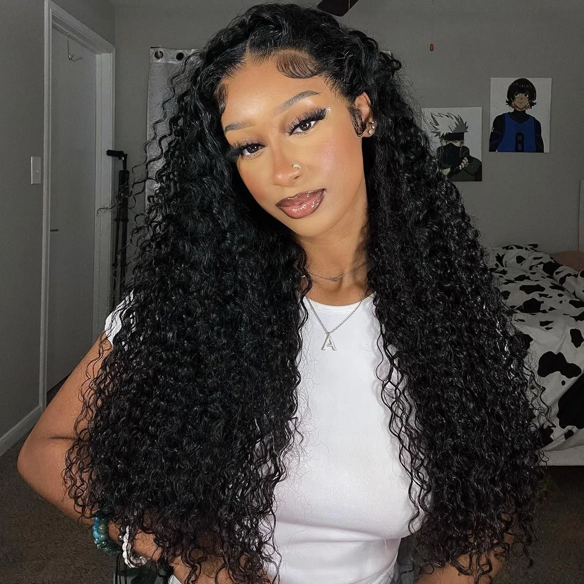 Pre-Bleached Knots 13×4 HD Lace Frontal Wigs Deep Wave Glueless Human Hair  Wigs 180%