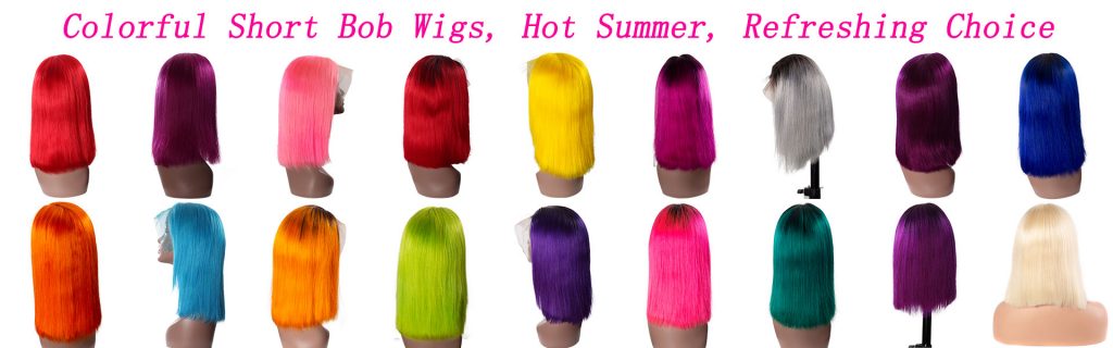 Colorful Short Bob Wigs, Hot Summer, Refreshing Choice