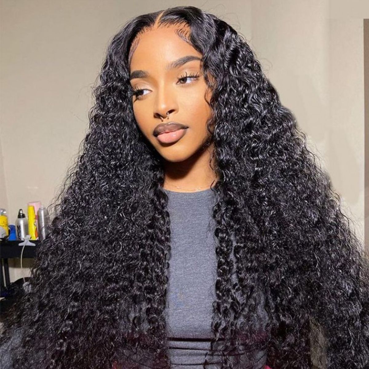 Tinashe hair glueless deep wave lace frontal wig