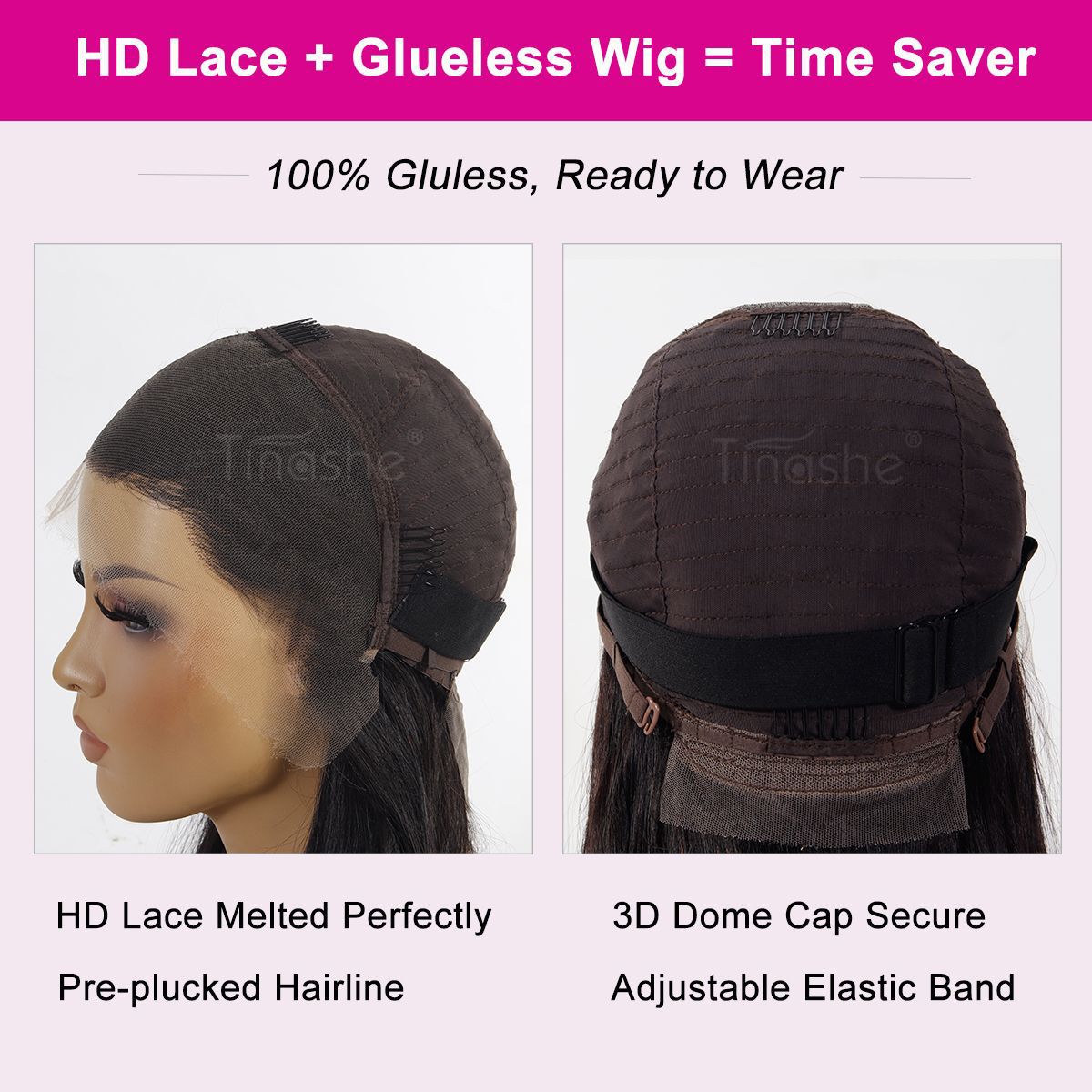 Tinashe hair glueless lace frontal wig detail