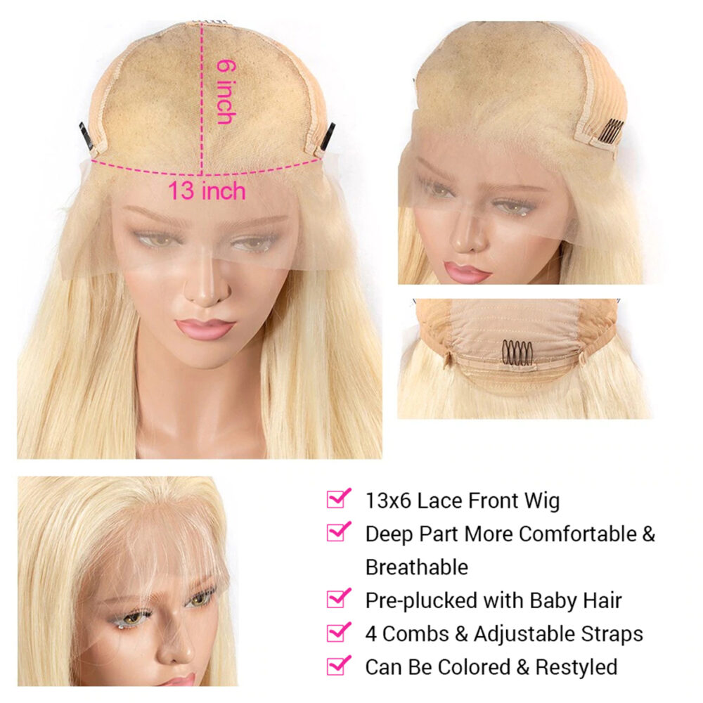 613 Blonde Body Wave Human Hair Lace Front Wigs 180% Density | Tinashehair