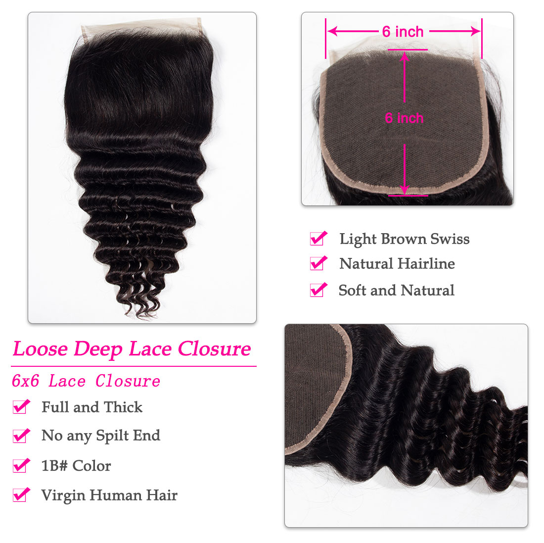 loose deep 6x6 lace closure