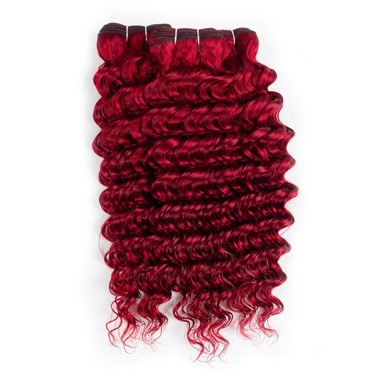 Red Human Hair Brazilian Deep Wave Bundles with Closure | Tinashehair