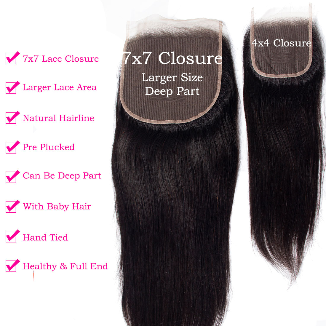 7×7 Straight Hair Lace Closure
