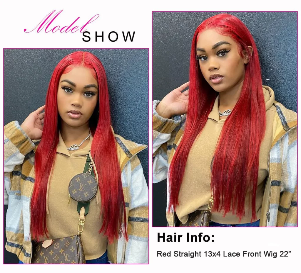 Tinashe hair red straight lace wig