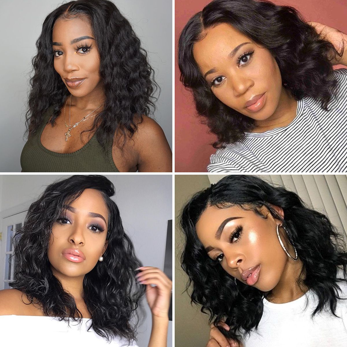 Loose Deep Wave Bob Wig 180 Density Lace Front Wig Tinashehair