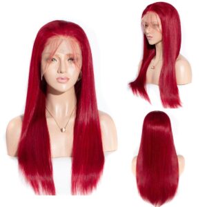 Red-straight-lace-front-wig