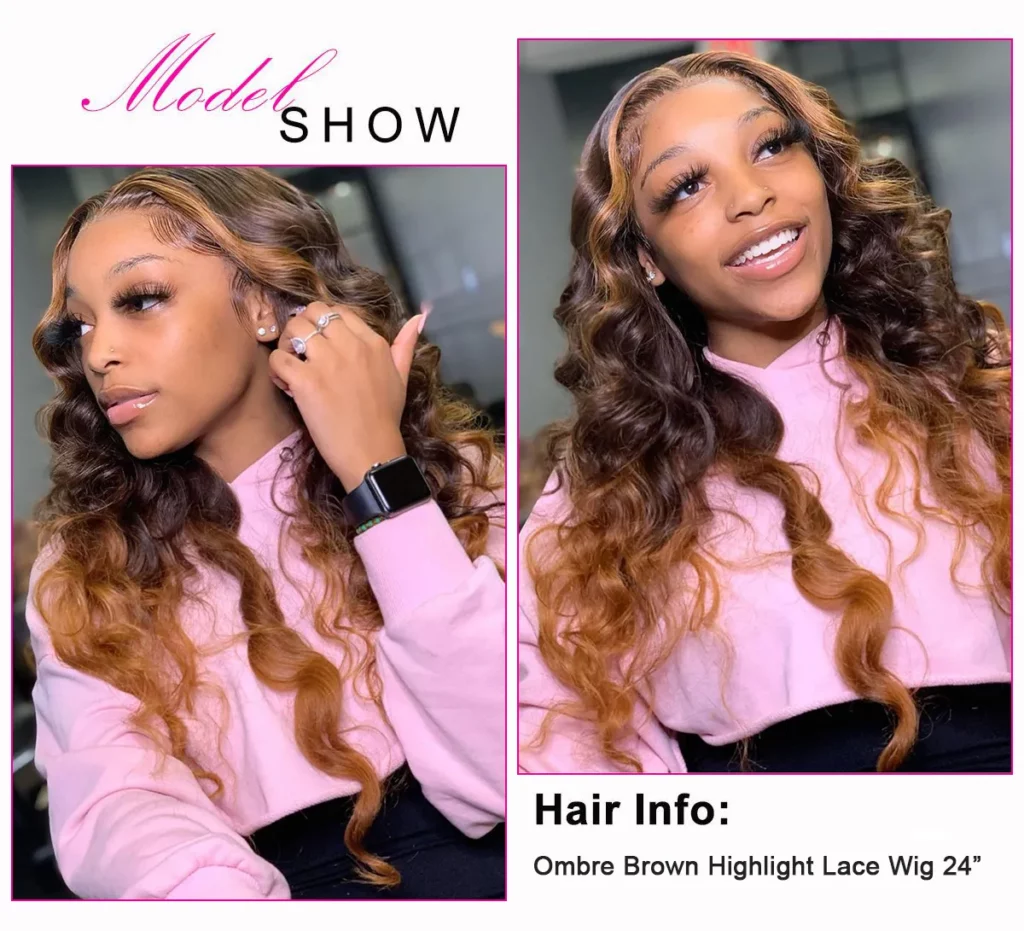 Tinashe hair ombre brown highlight wig (3)