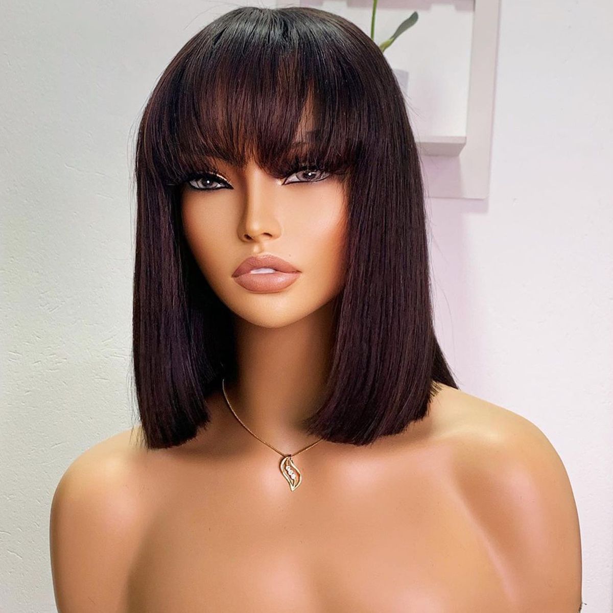 Tinashe hair straight bob wig with bangs (3)