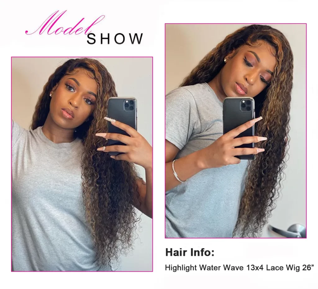 Tinashe hair highlight water wave wig