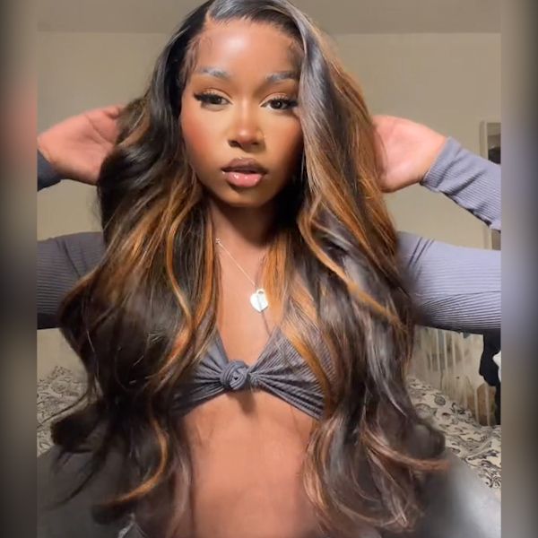 Tinashe hair highlight 1b-30 body wave wig