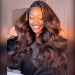 Tinashe hair highlight brown body wave wig