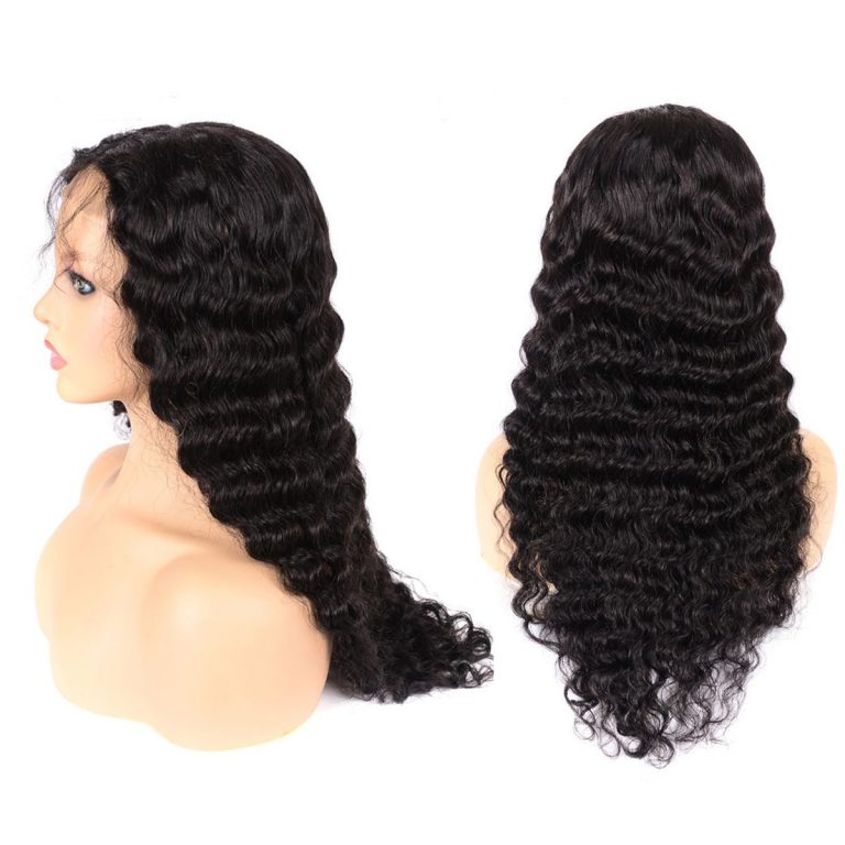 4×4 Lace Closure Wig Deep Wave Human Hair Wigs Tinashehair