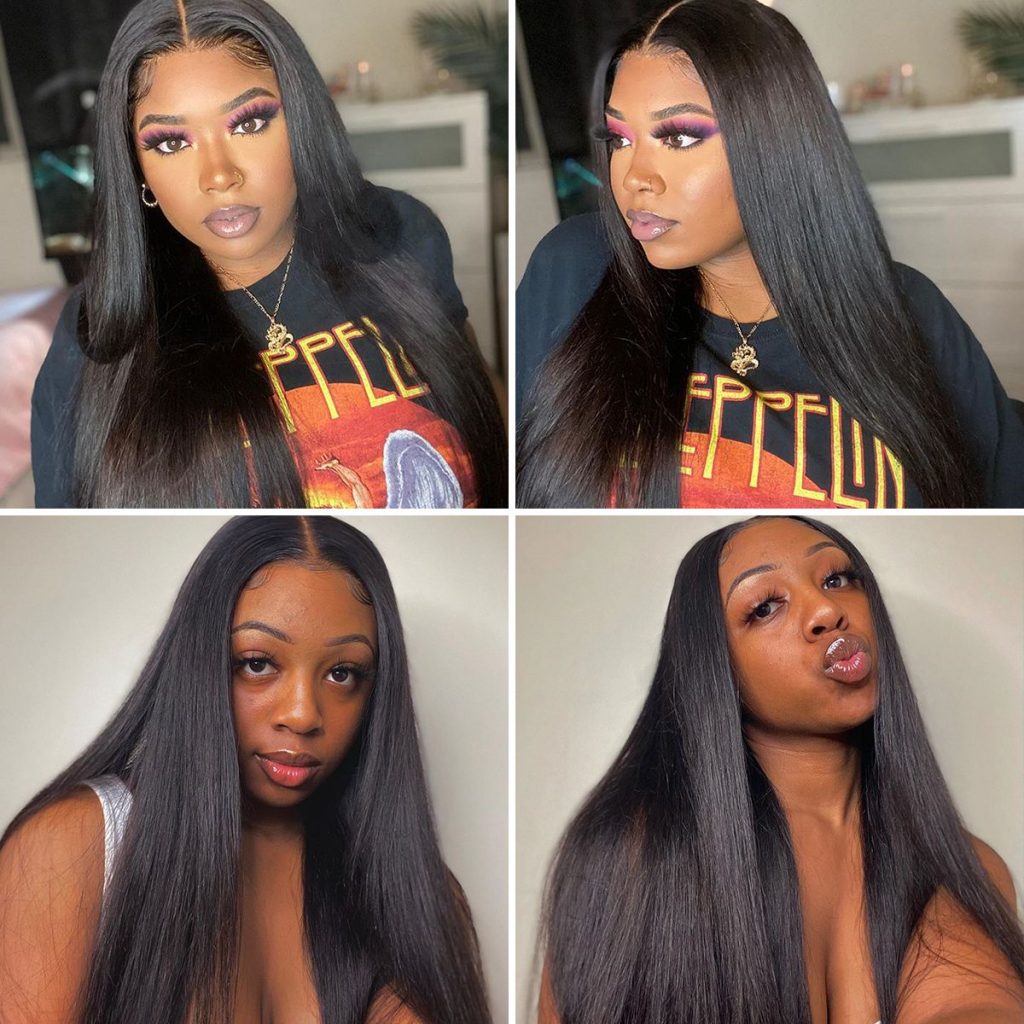 250% High Density Straight Human Hair HD Lace Front Wigs | Tinashehair