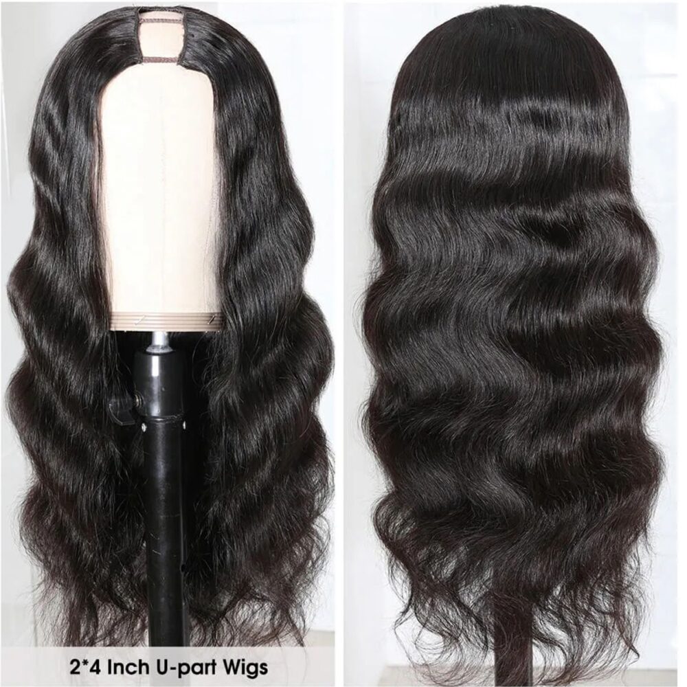 Body Wave Human Hair U Part Wigs 150% Density Natural Color Wigs ...