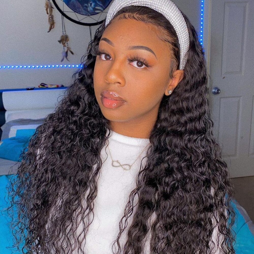 Deep Wave Headband Hair Wig Glueless Human Hair Wigs | Tinashehair