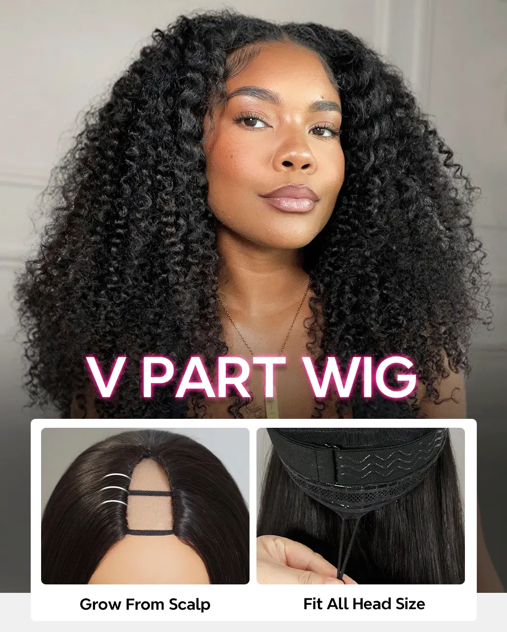 Tinashe hair kinky curly v part wig details