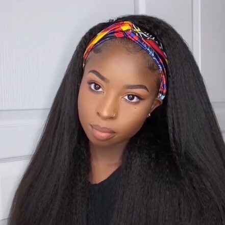 Detailed Kinky Straight Headband Wig Scene in 4K Detailed Kinky Straight Headband Wig Scene in 4K