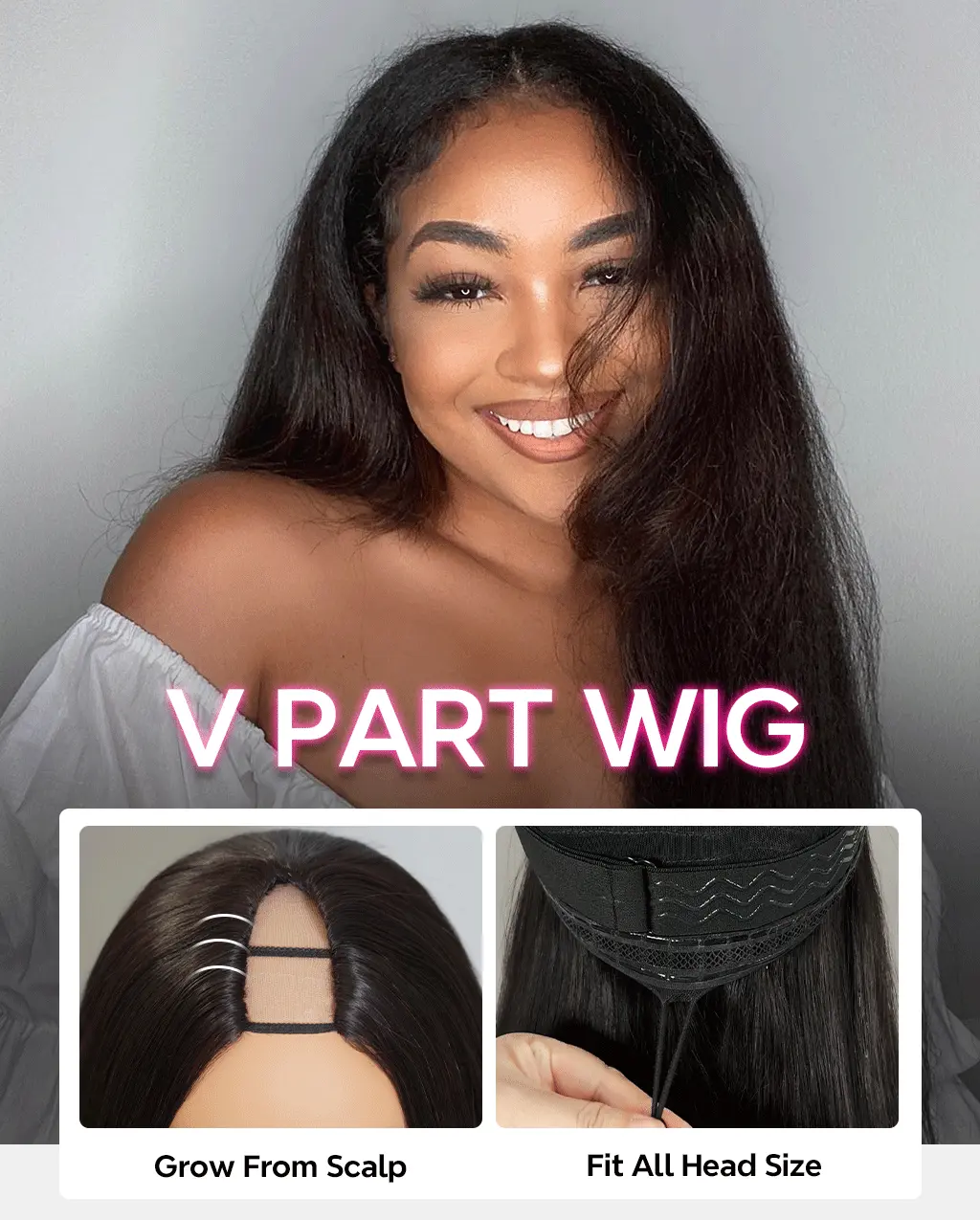 Tinashe hair kinky straight v part wig details