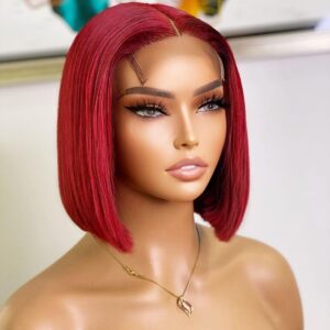 Tinashe hair red straight bob wig (2)