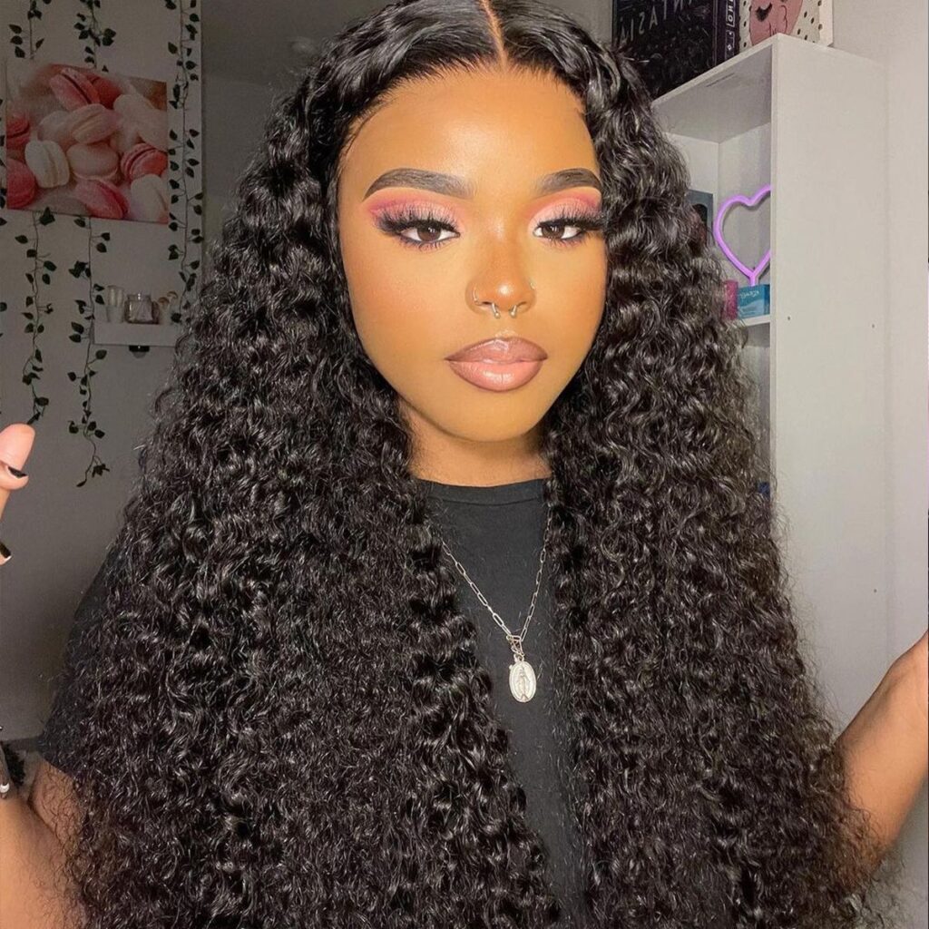 Ready To Go Glueless Pre-Bleached Knots Lace Wig Pre-cut 6x5 Lace Curly ...