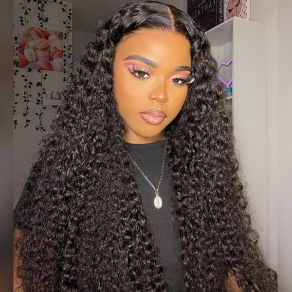 Ready To Go Glueless Pre-Bleached Knots Lace Wig Pre-cut 5x6 Lace Curly ...