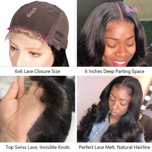 180% Density 6x6 Body Wave Lace Front Wigs Human Hair Wigs Sale ...