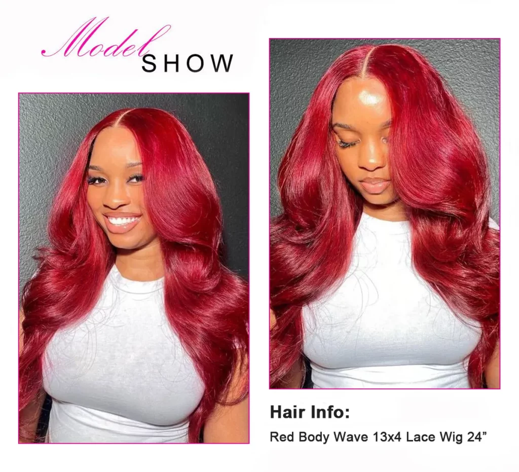 Tinashe hair red body wave lace wig