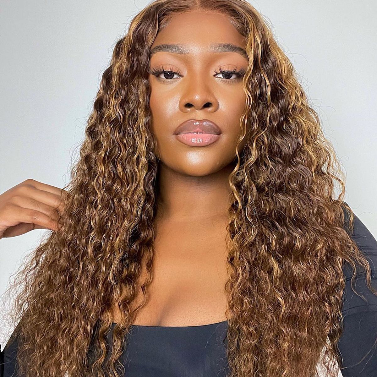 Highlight deep wave lace wig (2)