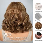 Tinashe hair highlight honey blonde loose wave short wig (6)